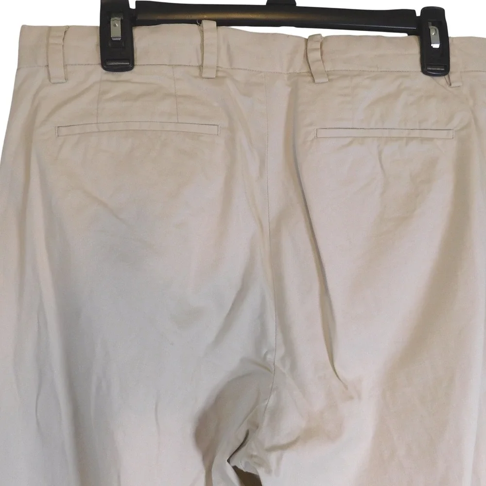 Banana Republic Stretch Chino Pants Mens 34R Khaki Tan Straight Leg Cotton Lycra